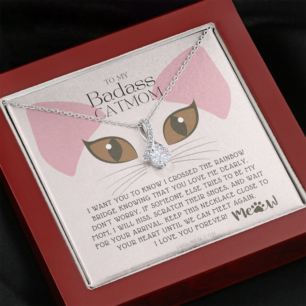 To My Badass Cat Mom, Until We Can Meet Again Necklace, Loss of Cat memorial necklace, Cat loss gifts, Rainbow Bridge Cat, Pet sympathy gift