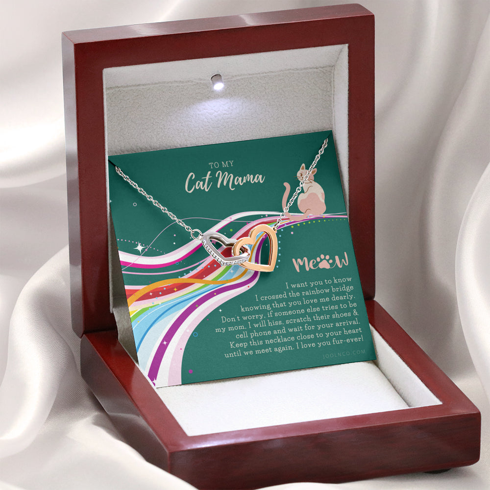 To My Cat Mama, Cat loss gifts, Rainbow Bridge Cat, Pet sympathy gift, Cat loss necklace, Until We Meet Again Necklace, Loss of Cat memorial necklace
