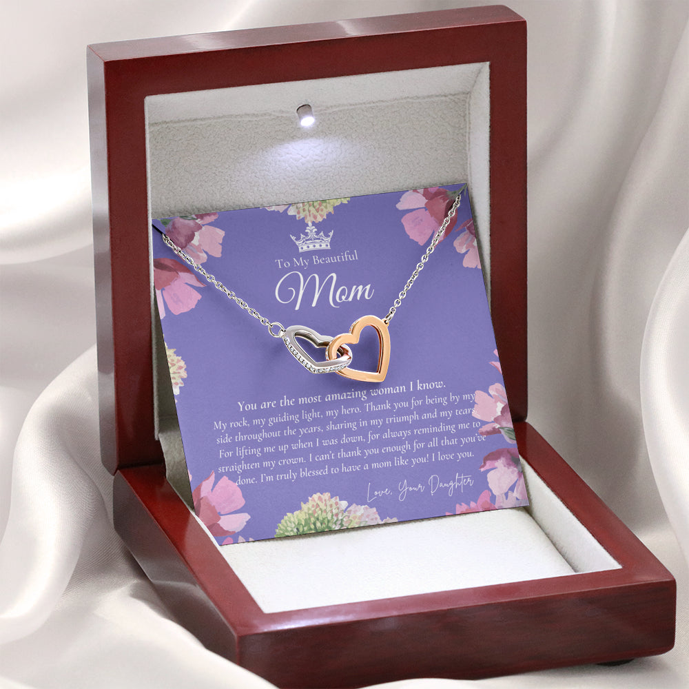 To My Beautiful Mom Necklace | Beautiful Mom Gift | Mother’s Day Gift | Birthday Gift | Gift from Daughter on Wedding Day