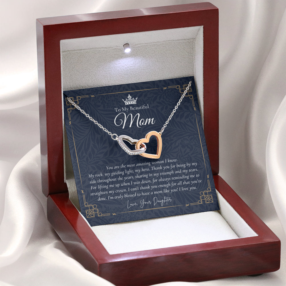 To My Beautiful Mom Necklace | Beautiful Mom Gift | Mother’s Day Gift | Birthday Gift | Gift from Daughter on Wedding Day