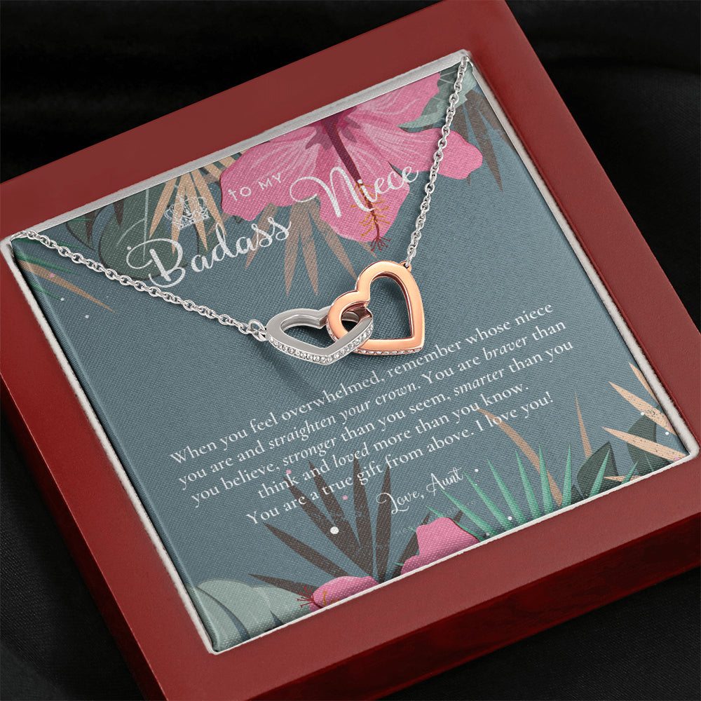 To My Badass Niece, Straighten Your Crown Necklace, Aunt Niece Necklace, Niece Birthday Gift, Niece Graduation Gift