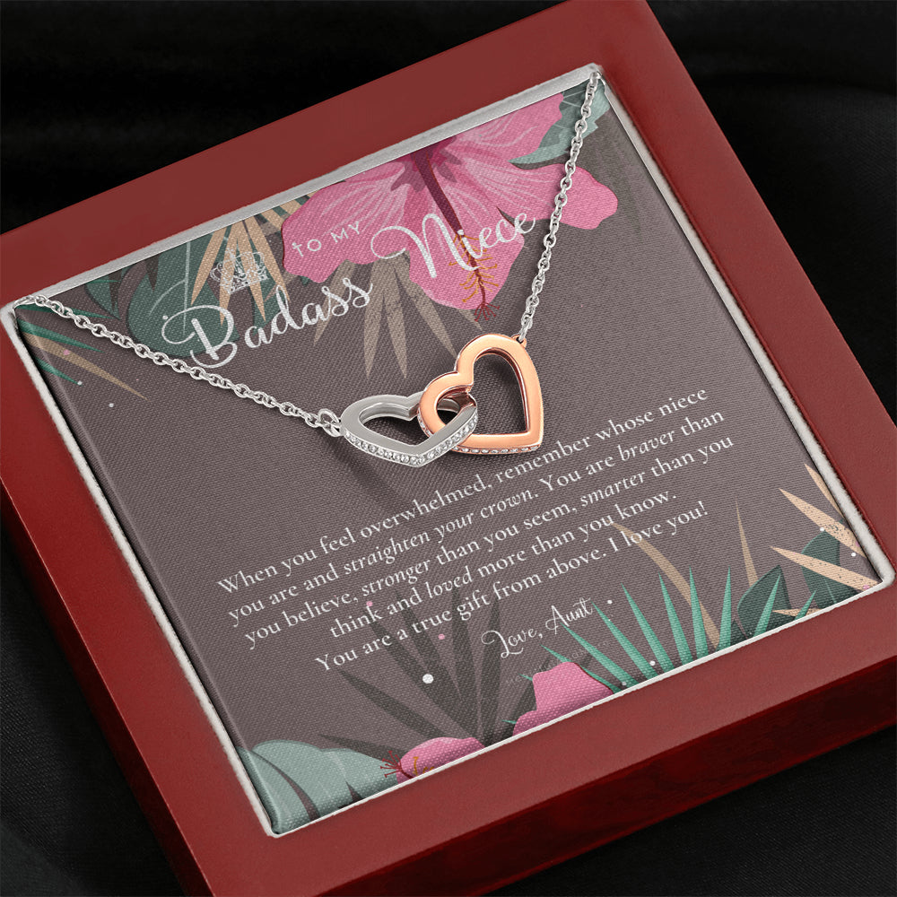 To My Badass Niece, Straighten Your Crown Necklace, Aunt Niece Necklace, Niece Birthday Gift, Niece Graduation Gift