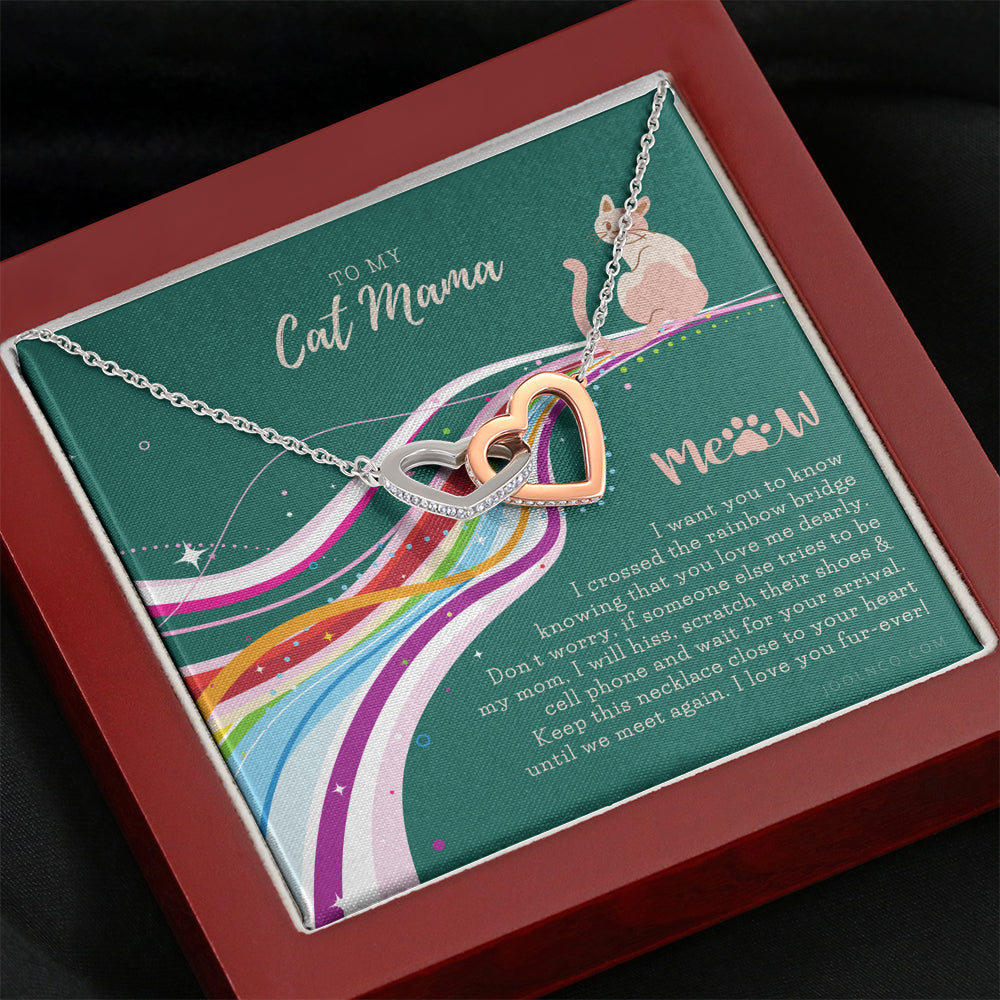 To My Cat Mama, Cat loss gifts, Rainbow Bridge Cat, Pet sympathy gift, Cat loss necklace, Until We Meet Again Necklace, Loss of Cat memorial necklace