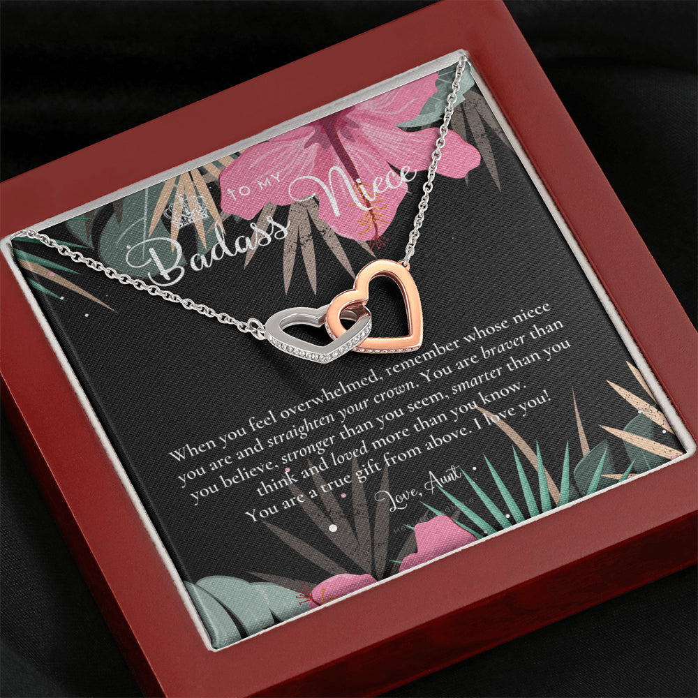To My Badass Niece, Straighten Your Crown Necklace, Aunt Niece Necklace, Niece Birthday Gift, Niece Graduation Gift