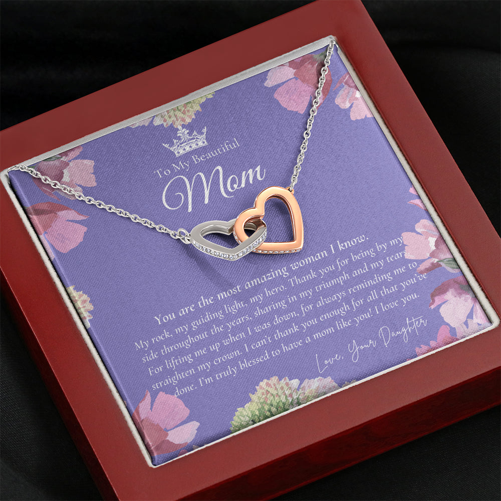 To My Beautiful Mom Necklace | Beautiful Mom Gift | Mother’s Day Gift | Birthday Gift | Gift from Daughter on Wedding Day