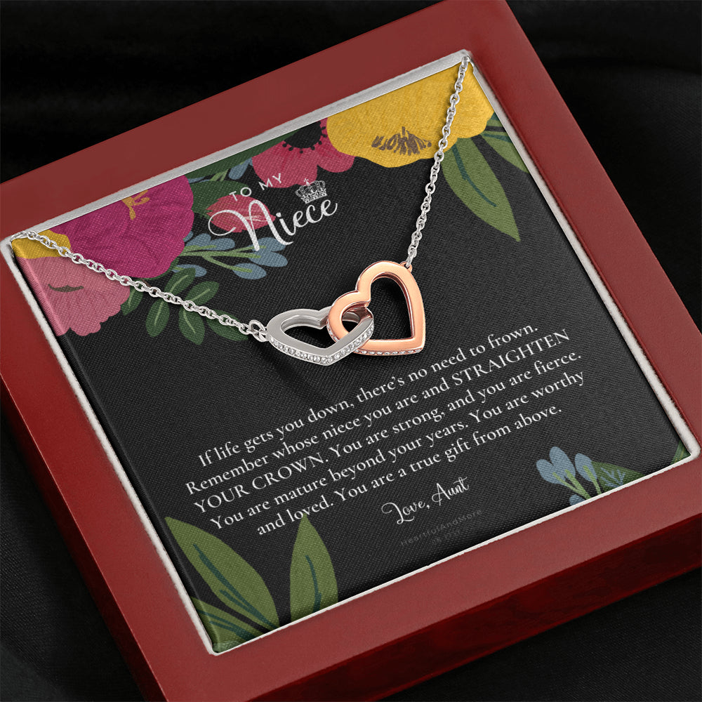 To My Badass Niece, Straighten Your Crown Necklace, Aunt Niece Necklace, Niece Birthday Gift, Niece Graduation Gift