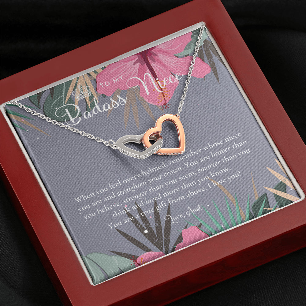 To My Badass Niece, Straighten Your Crown Necklace, Aunt Niece Necklace, Niece Birthday Gift, Niece Graduation Gift