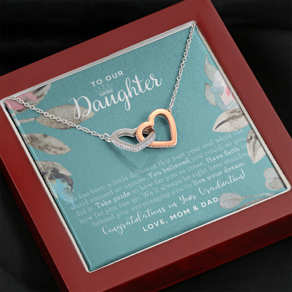 To Our Daughter, Straighten Your Crown Necklace, Parents Daughter Necklace, Daughter Graduation Gift, Graduation on Pandemic