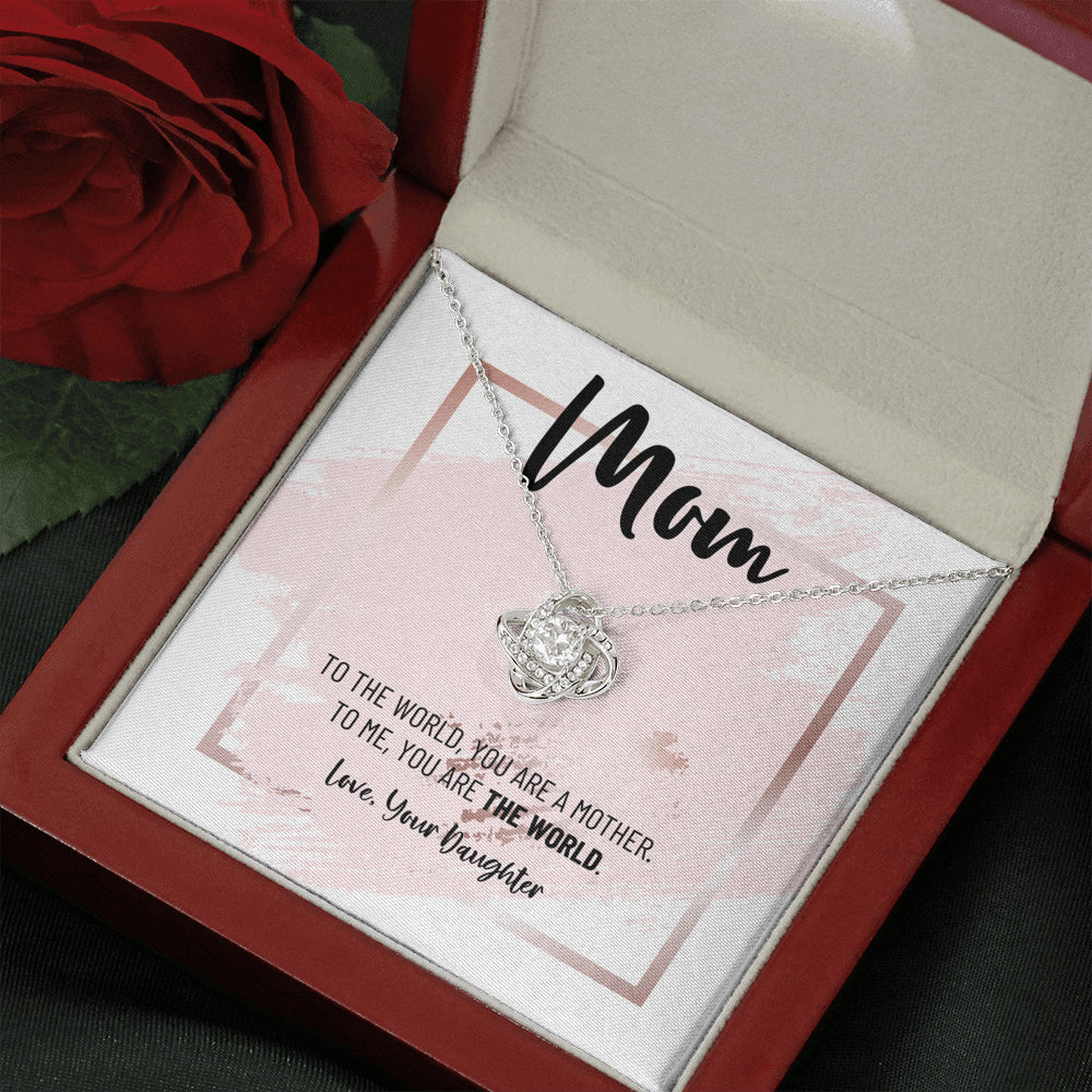 Mom Necklace, Gift from Daughter, Birthday Gift for Mom, Gift for Mother's Day, Love Knot Necklace for Mom, Daughter to Mother Gift
