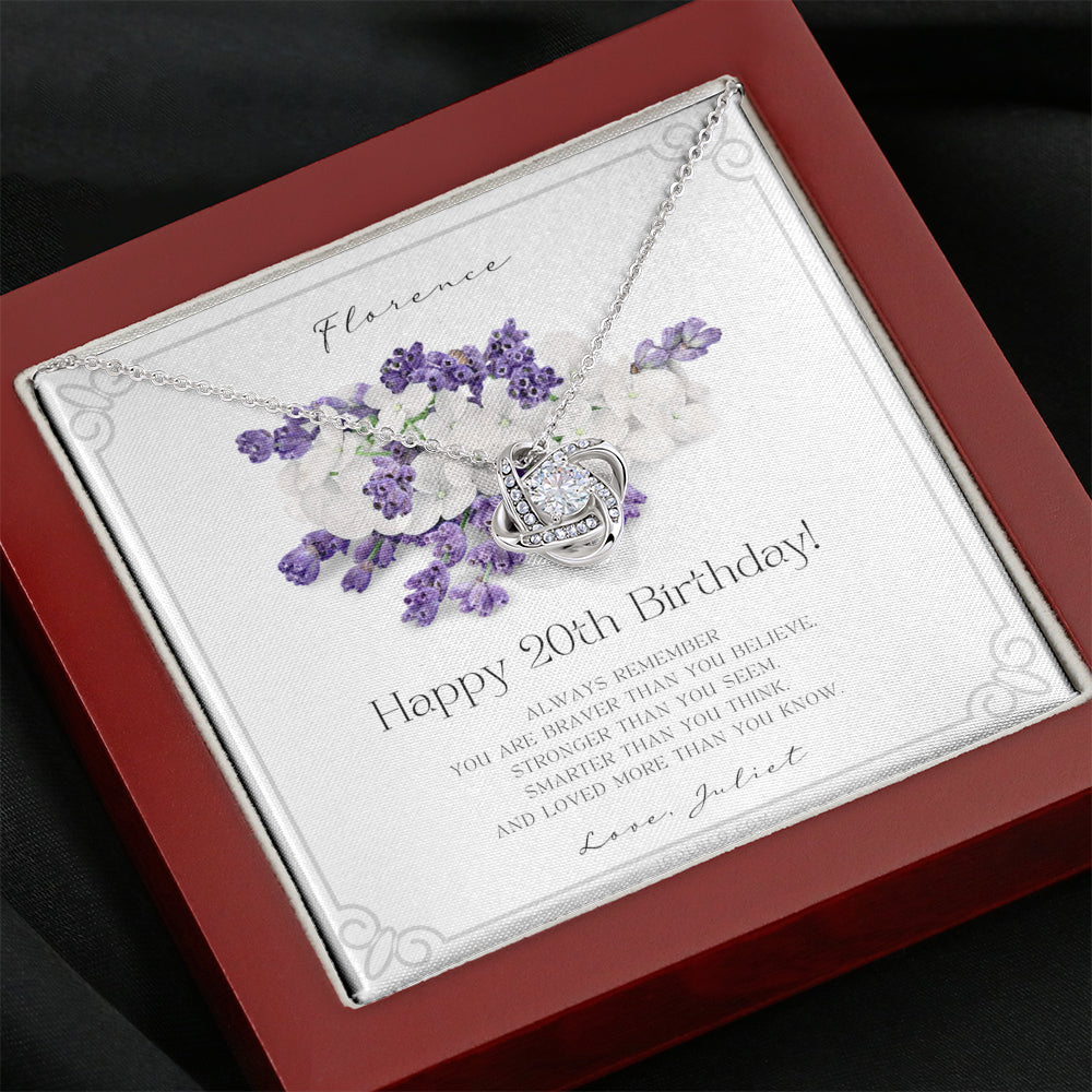 Love Knot Necklace | Personalized Birthday Gifts for Women | 20th Birthday Gifts for Women | Necklace for Her | Necklace for Her | Jewelry Gift For Her