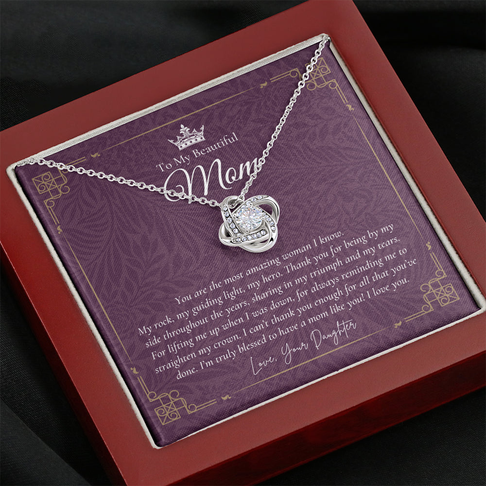 To My Beautiful Mom Necklace | Beautiful Mom Gift | Mother’s Day Gift | Birthday Gift | Gift from Daughter on Wedding Day