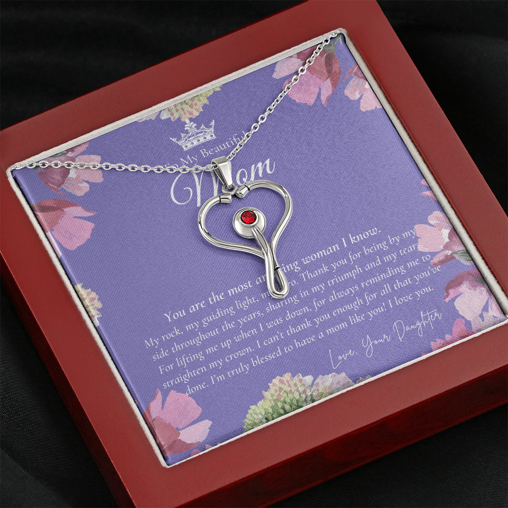 To My Beautiful Mom Necklace | Beautiful Mom Gift | Mother’s Day Gift | Birthday Gift | Gift from Daughter on Wedding Day | Nurse Mom Gift | Gift for Nurse Mom | Stethoscope Necklace | Nurse Mom Necklace