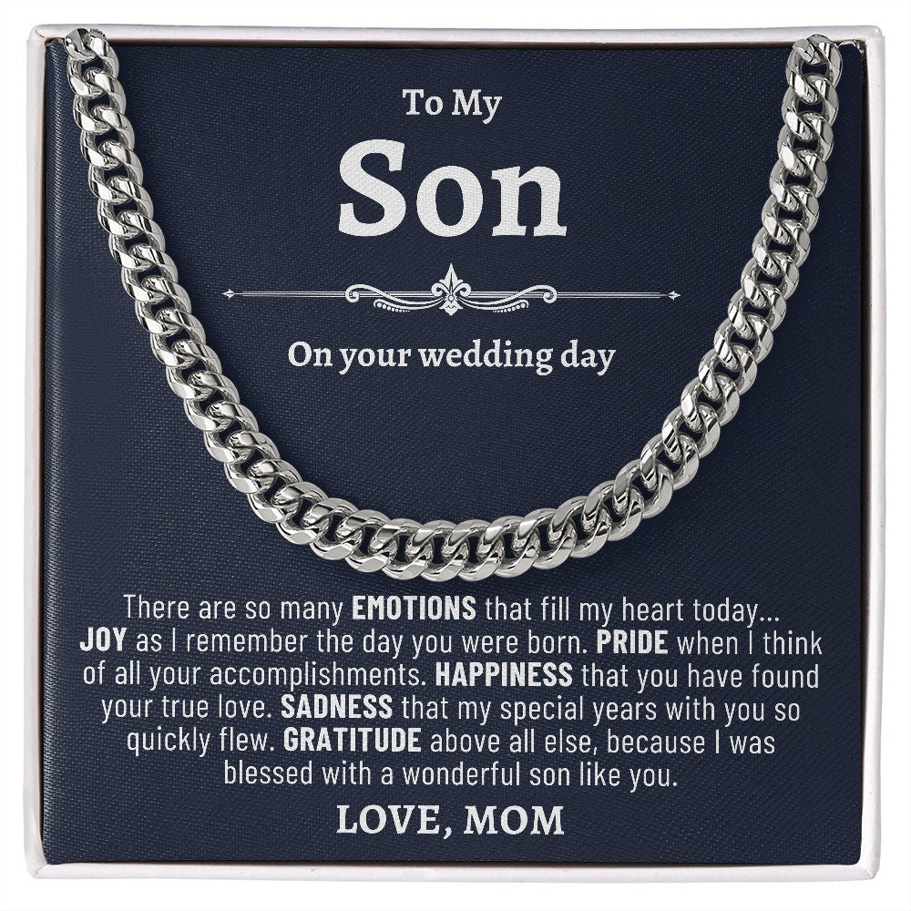 To My Son on His Wedding Day, Son Wedding Gift from Mom, Mom to Son Gift on Wedding, Sentimental Son Wedding Gift, Meaningful Gift, Unique