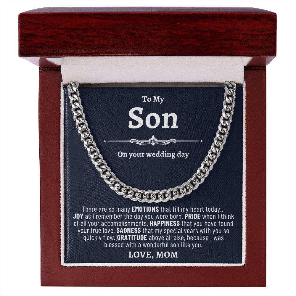 To My Son on His Wedding Day, Son Wedding Gift from Mom, Mom to Son Gift on Wedding, Sentimental Son Wedding Gift, Meaningful Gift, Unique