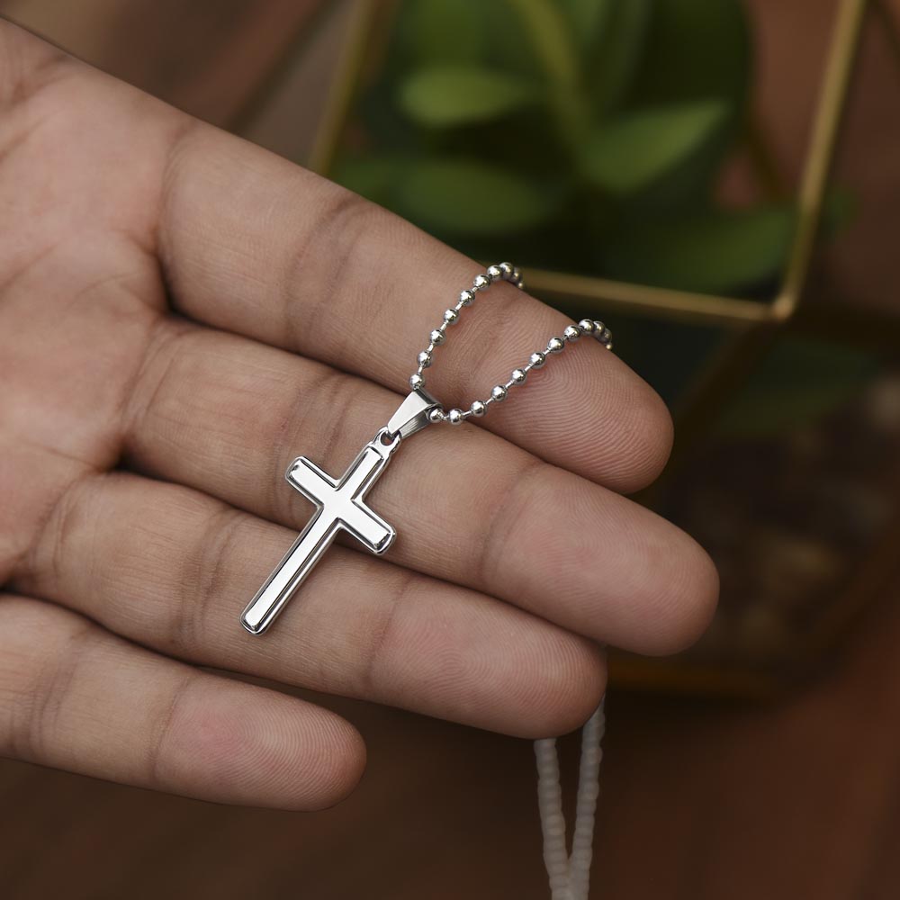 Empowering Gifts for Men: Cancer Survivor Necklace, Fighter & Warrior Encouragement, Cross Necklace Gift, Christian Gift