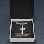 Empowering Gifts for Men: Cancer Survivor Necklace, Fighter & Warrior Encouragement, Cross Necklace Gift, Christian Gift