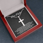 Empowering Gifts for Men: Cancer Survivor Necklace, Fighter & Warrior Encouragement, Cross Necklace Gift, Christian Gift