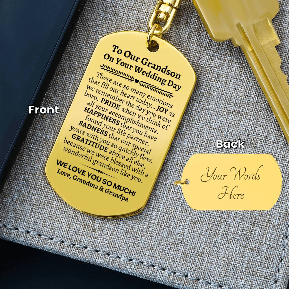 Groom Gift from Grandma Grandpa, To Our Grandson on His Wedding Day, Grandson Wedding Day Gift, Wedding Gift for Grandson, Sentimental Wedding Gift