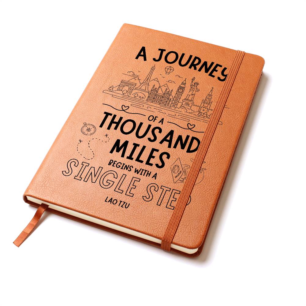 Travel Journal, A journey of a thousand miles begins with a single step Lao Tzu Quote Journal, Travel Diary, Travel gifts