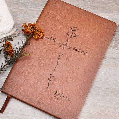 Custom Leather Journal, Personalized Quote with Name, Great Gift for any Occasion, Birthday Gifts for Her