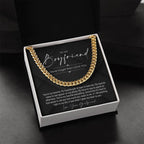 To My Boyfriend, Boyfriend Valentines Day Gift, Unique Boyfriend Birthday Gift, Promise Necklace, Best Gift for Boyfriend, Cuban Chain