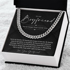 To My Boyfriend, Boyfriend Valentines Day Gift, Unique Boyfriend Birthday Gift, Promise Necklace, Best Gift for Boyfriend, Cuban Chain