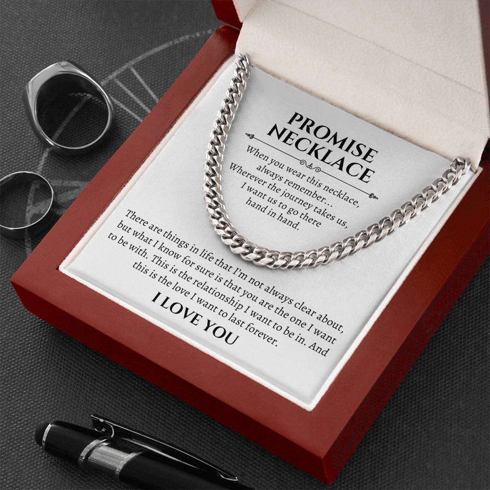 Promise Necklace For Him, Promise Jewelry For Him, Gifts For Boyfriend, Boyfriend Necklace, Valentines Day, 1 Year Anniversary Gifts for Him