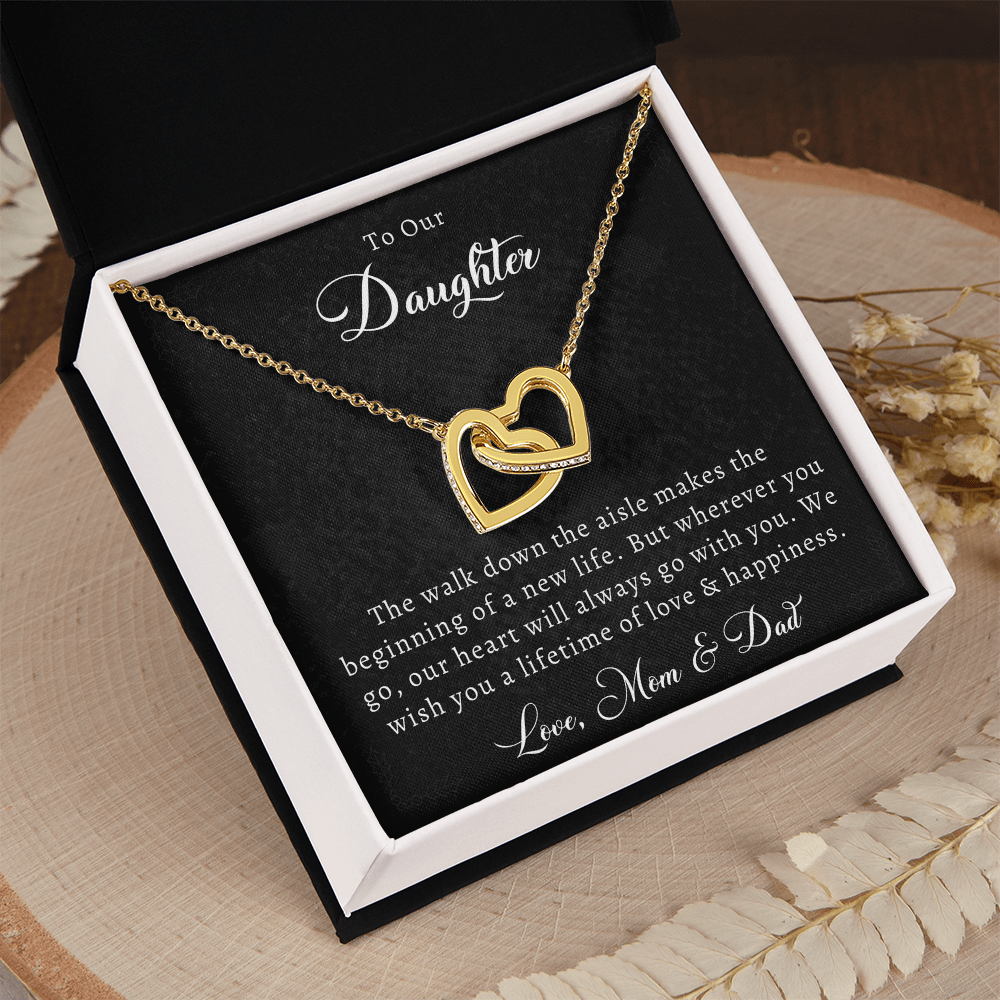 To Our Daughter — Interlocking Hearts Necklace from Mom & Dad | Wedding Gift