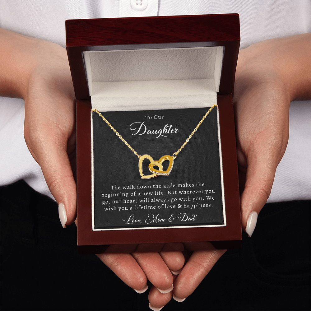To Our Daughter — Interlocking Hearts Necklace from Mom & Dad | Wedding Gift