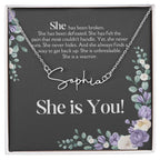 Personalized Name Necklace: Empowering Women with Inspirational Strength, Infertility Support, and Cancer Warrior Gifts