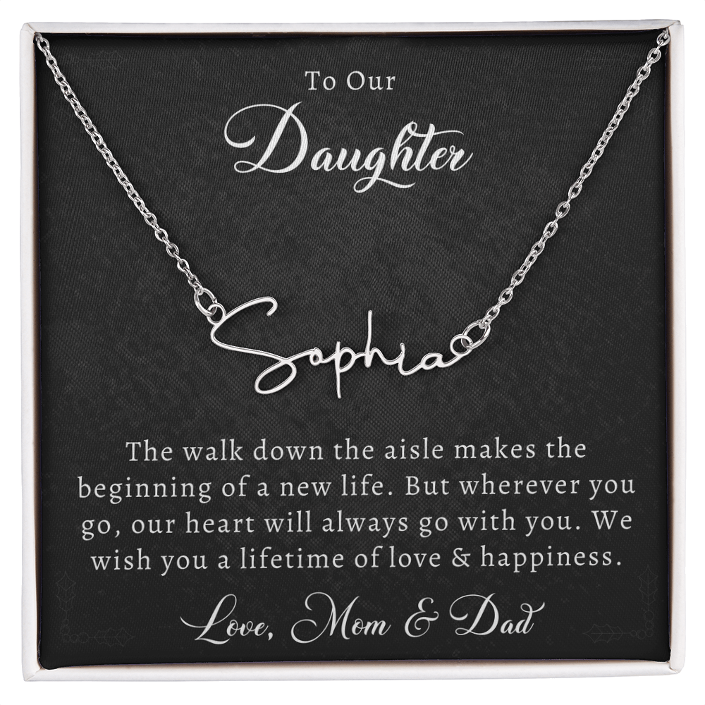 Wedding Name Necklace for Daughter