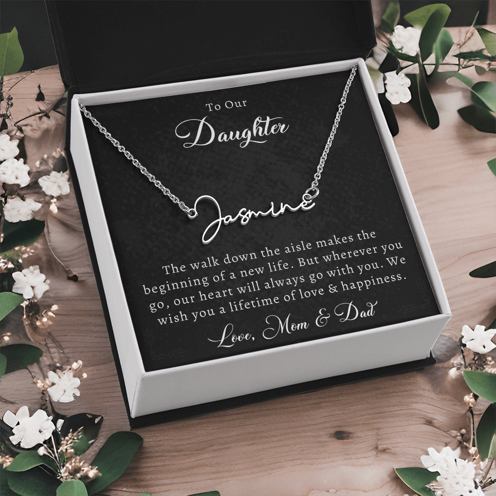 Wedding Name Necklace for Daughter