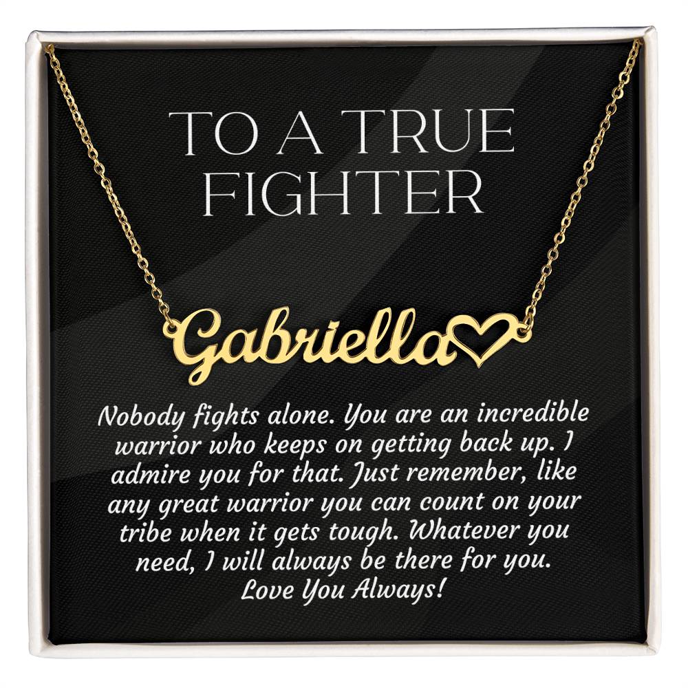 Personalized Empowering Gifts for Women: Cancer Survivor Necklace, Fighter & Warrior Encouragement, True Fighter