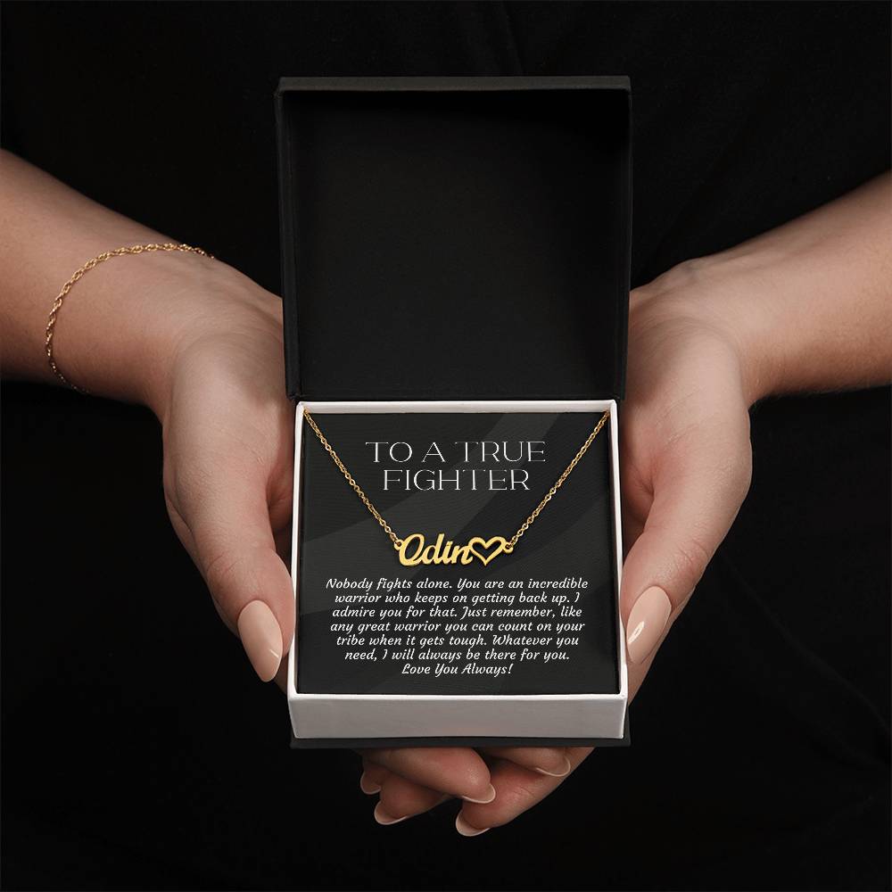 Personalized Empowering Gifts for Women: Cancer Survivor Necklace, Fighter & Warrior Encouragement, True Fighter