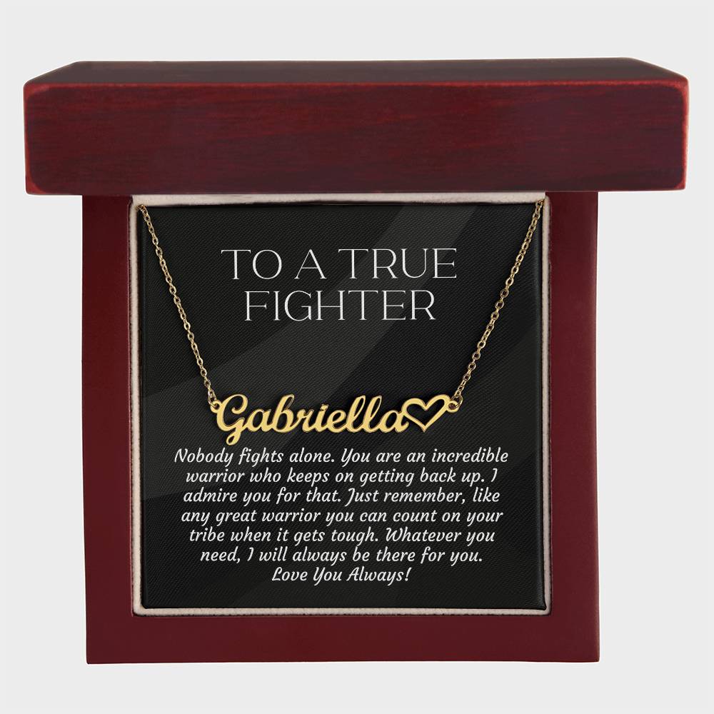 Personalized Empowering Gifts for Women: Cancer Survivor Necklace, Fighter & Warrior Encouragement, True Fighter