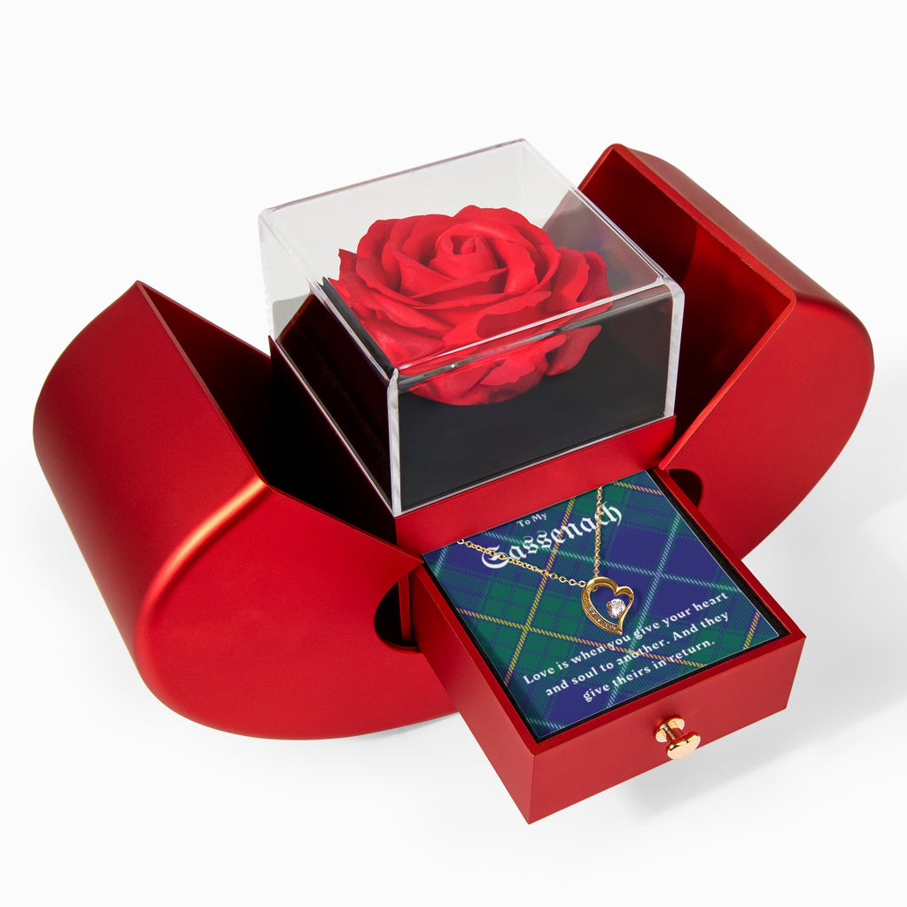 To My Sassenach – Forever Love Necklace & Rose Heart Box Gift Set