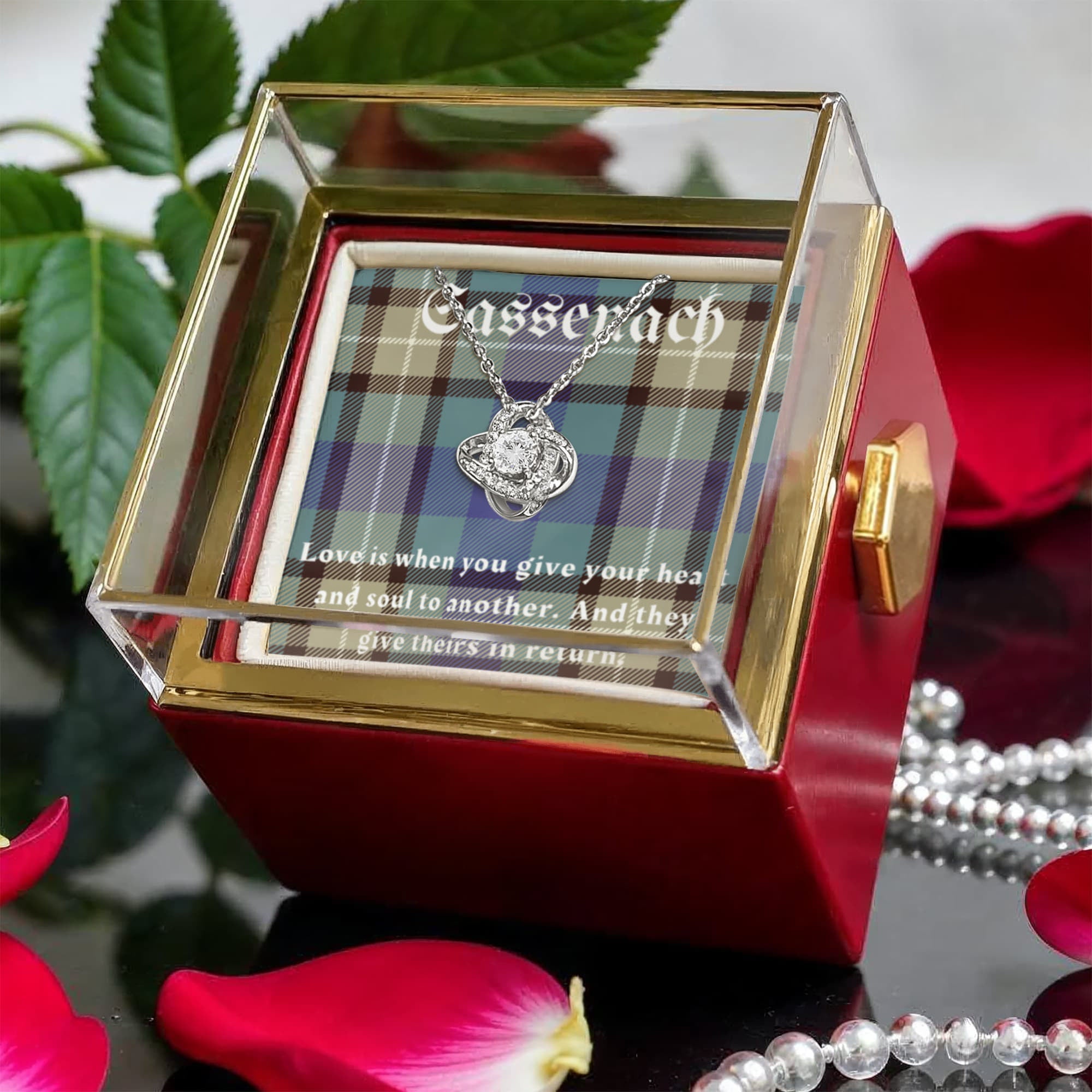 To My Sassenach – Love Knot Necklace & Preserved Rose Gift Box