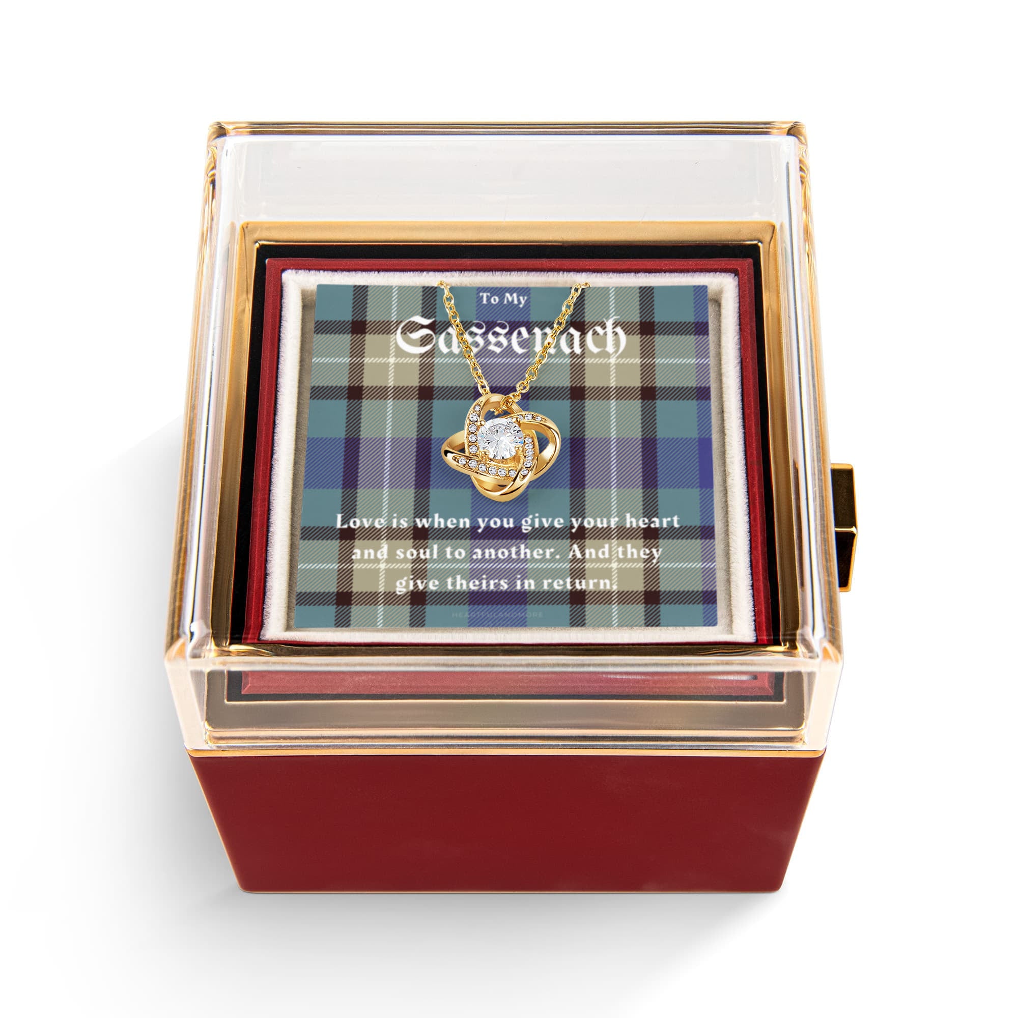 To My Sassenach – Love Knot Necklace & Preserved Rose Gift Box