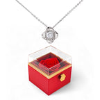 Luxury Red Rose Necklace Gift Box | Romantic Christmas Gift for Wife or Girlfriend
