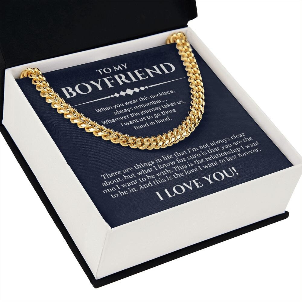 Boyfriend Cuban Chain Necklace, Promise Necklace For Boyfriend, Gifts For Boyfriend, Birthday, Christmas, Valentines Day Gift For Boyfriend