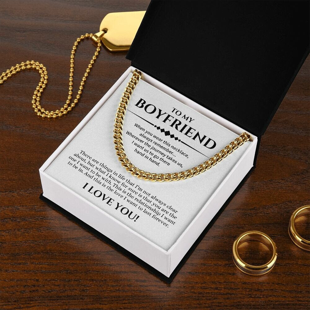 Boyfriend Cuban Chain Necklace, Promise Necklace For Boyfriend, Gifts For Boyfriend, Birthday, Christmas, Valentines Day Gift For Boyfriend