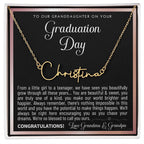 Granddaughter Graduation Gift from Grandma & Grandpa, Gift for Granddaughter Graduation, Granddaughter Graduation Necklace, Name Necklace
