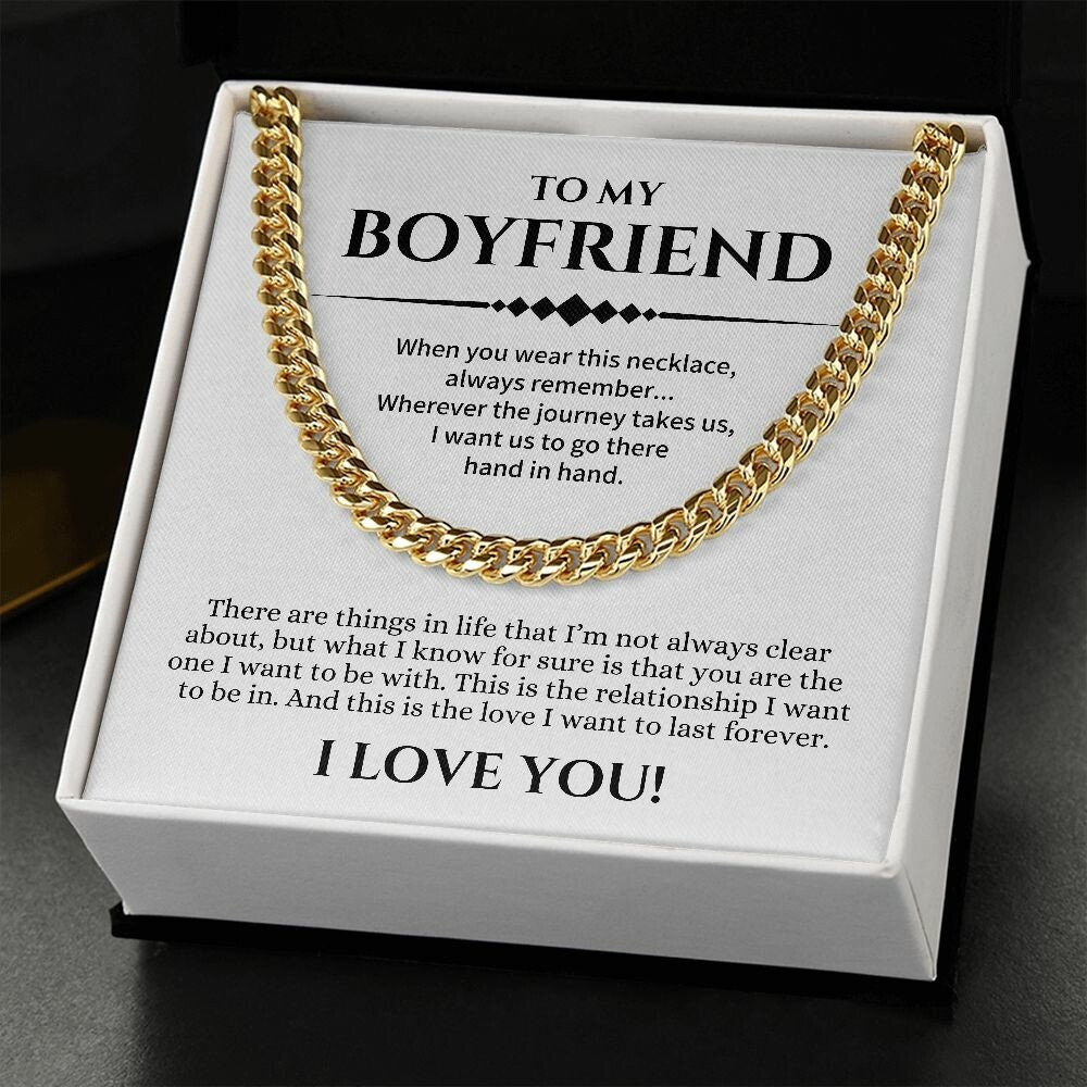 Boyfriend Cuban Chain Necklace, Promise Necklace For Boyfriend, Gifts For Boyfriend, Birthday, Christmas, Valentines Day Gift For Boyfriend