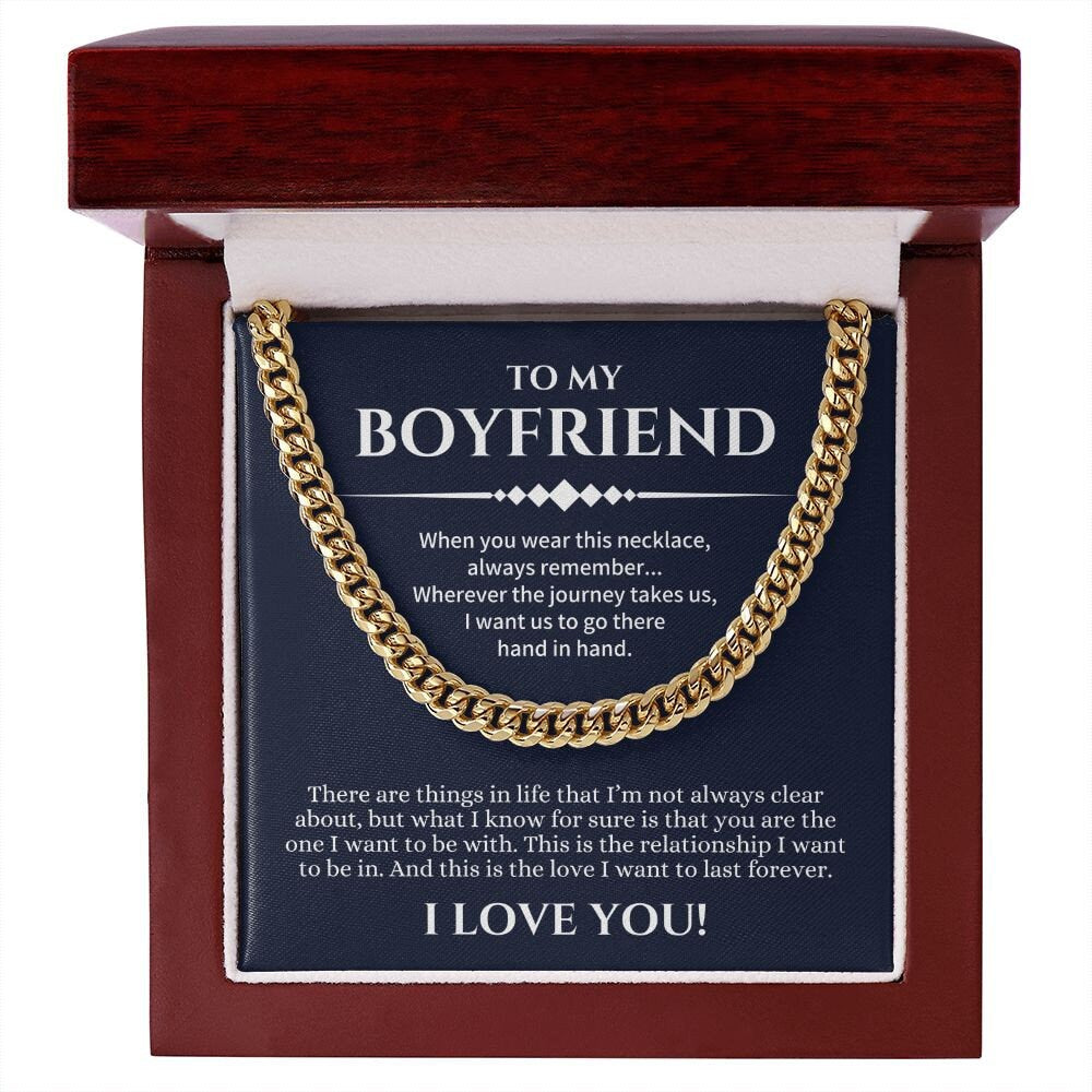 Boyfriend Cuban Chain Necklace, Promise Necklace For Boyfriend, Gifts For Boyfriend, Birthday, Christmas, Valentines Day Gift For Boyfriend
