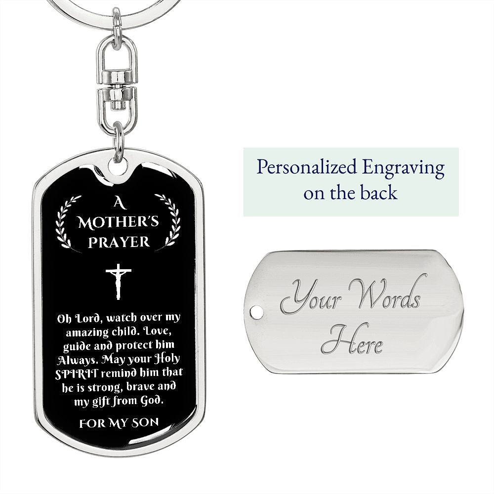 Prayer for My Son, Small Gift for Son from Mother, Mother to Son Gift, A Mother's Prayer, Prayer Key Chain for Son, Birthday, Graduation