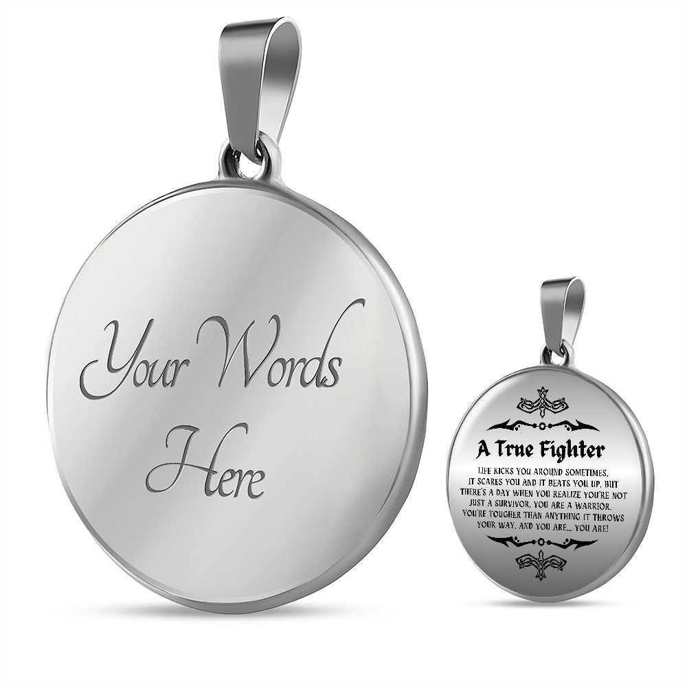 Cancer Survivor Gift for Women, Cancer Fighter Gift, Encouragement Gift, Warrior Gift for Women, Engraved Necklace for Cancer Survivor