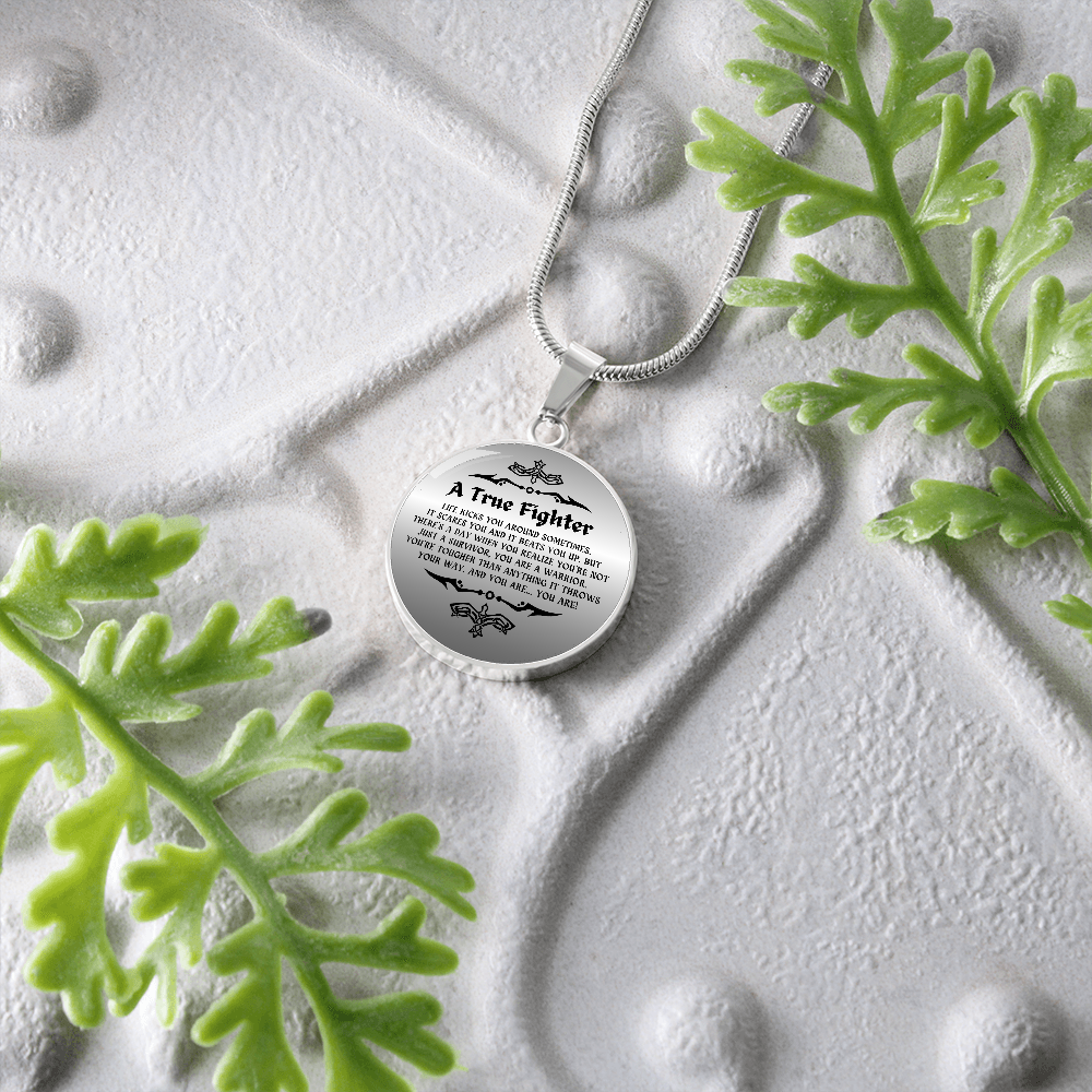 Cancer Survivor Gift for Women, Cancer Fighter Gift, Encouragement Gift, Warrior Gift for Women, Engraved Necklace for Cancer Survivor