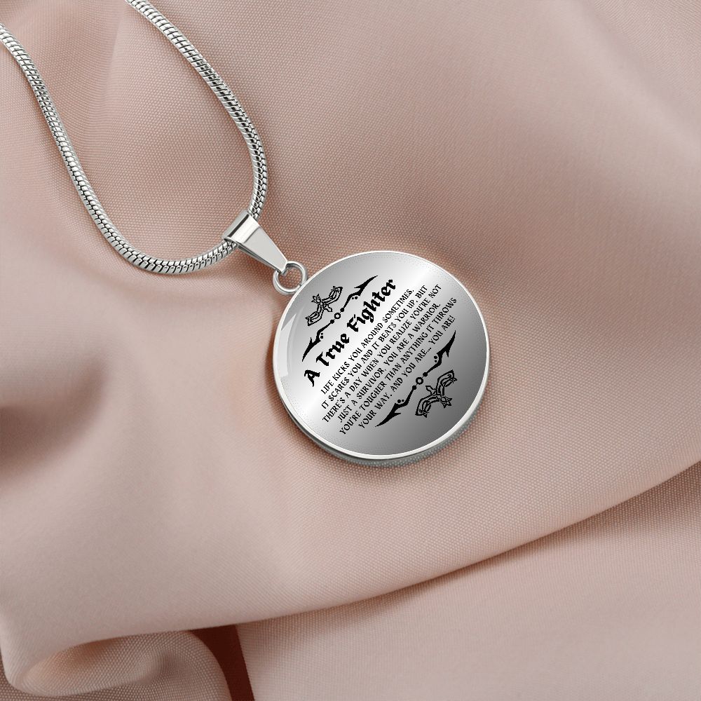 Cancer Survivor Gift for Women, Cancer Fighter Gift, Encouragement Gift, Warrior Gift for Women, Engraved Necklace for Cancer Survivor
