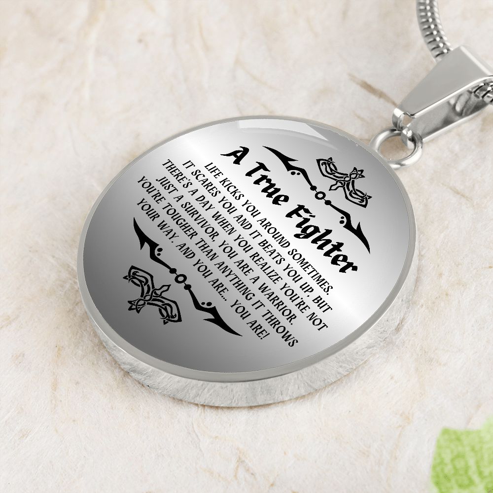 Cancer Survivor Gift for Women, Cancer Fighter Gift, Encouragement Gift, Warrior Gift for Women, Engraved Necklace for Cancer Survivor