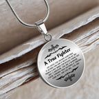 Cancer Survivor Gift for Women, Cancer Fighter Gift, Encouragement Gift, Warrior Gift for Women, Engraved Necklace for Cancer Survivor